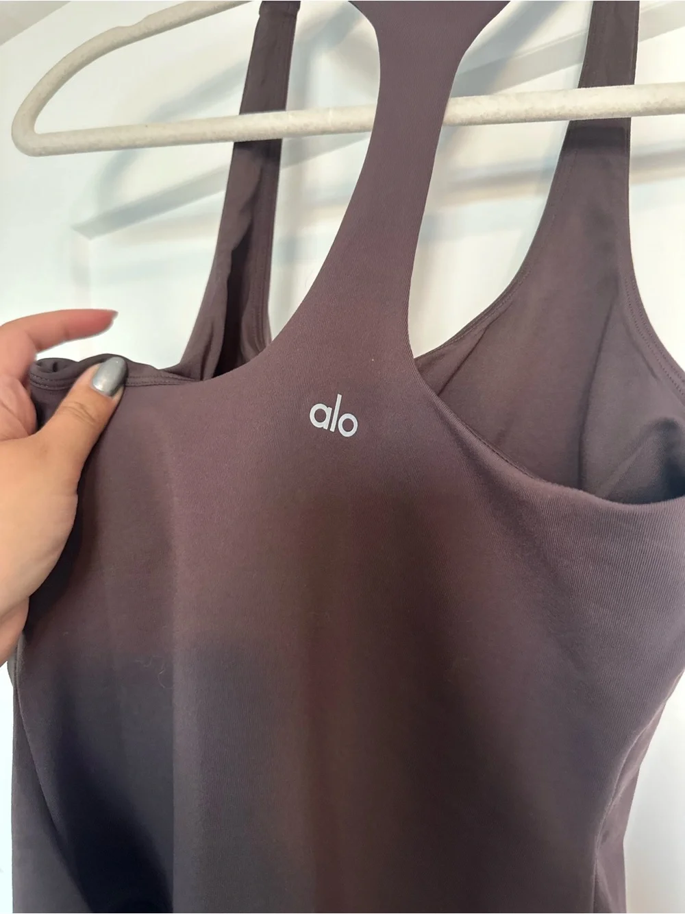 ALO Yoga Women’s Dark Brown Racerback One-Piece Bodysuit